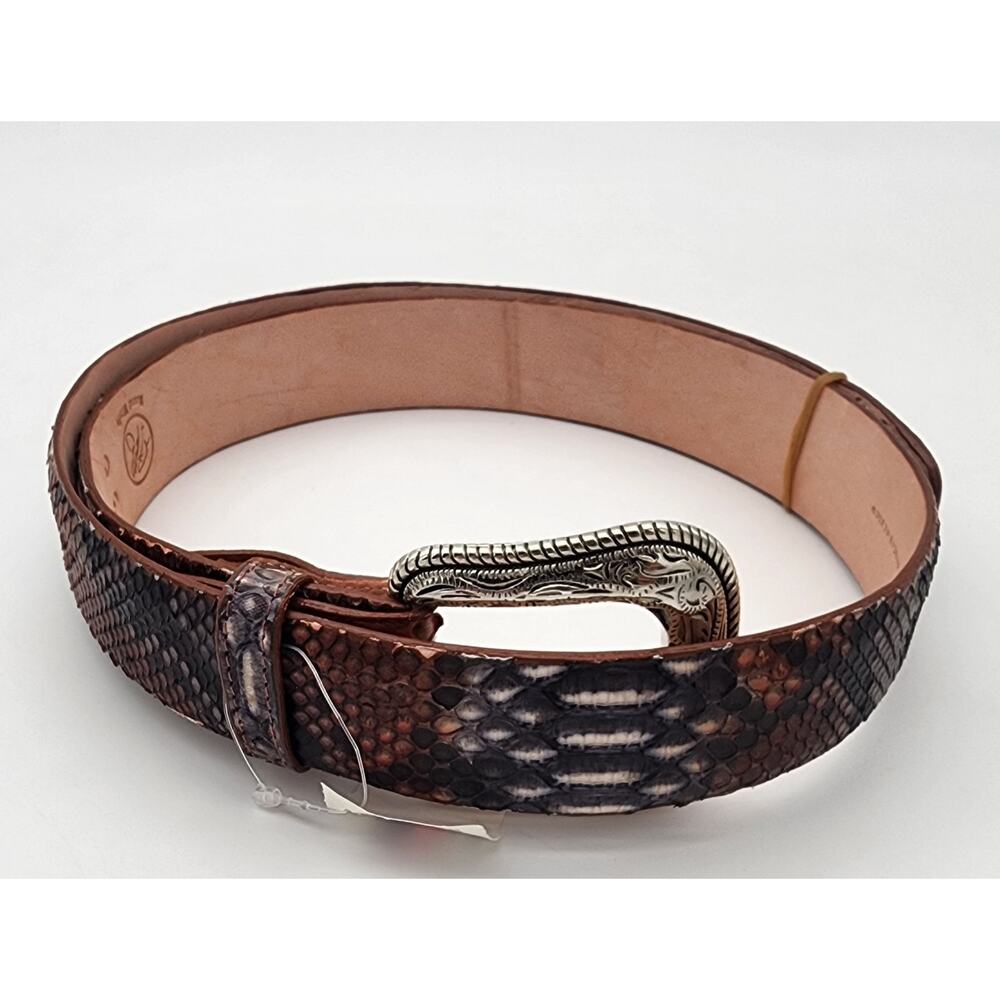 Los Altos Boots Belt C11U5788 Size 36 Genuine Python Snake Snake Western NWT